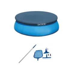 Intex Swimming Pool Kit W/ Vacuum Skimmer, Pole, & Debris Round Cover Tarp -Intex GUEST 98c11490 927c 4772 9ee2 428b6c0bc194