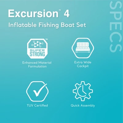 Intex Excursion Inflatable Water Fishing River Boat Raft Set With Oars 2 Intex Excursion Inflatable Water Fishing River Boat Raft Set With Oars - Image 2