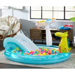 Intex 57165EP Gator Outdoor Inflatable Kiddie Pool Water Play Center With Slide