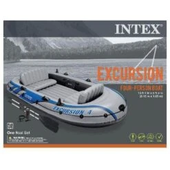 Intex Excursion 4 Inflatable Rafting/Fishing Boat Set With 2 Oars | 68324EP -Intex GUEST a18ed186 522b 46cc babc 19d551dae893