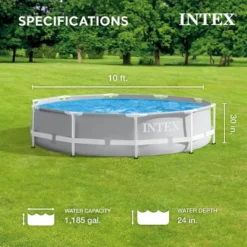 Intex 10' X 30" Above Ground Swimming Pool W/ 330 GPH Filter Pump & Pool Ladder