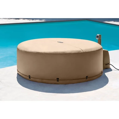 Intex PureSpa 28523E Energy Efficient 6.5-Foot Outdoor Spa Hot Tub Replacement Cover For 4 Person Round PureSpas, Tan (Cover Only) 3 Intex PureSpa 28523E Energy Efficient 6.5-Foot Outdoor Spa Hot Tub Replacement Cover For 4 Person Round PureSpas, Tan (Cover Only) - Image 3