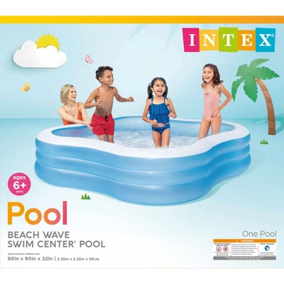 Intex Swim Center 90in X 90in X 2in Inflatable Play Kids Backyard Swimming Pool 4 Intex Swim Center 90in X 90in X 2in Inflatable Play Kids Backyard Swimming Pool - Image 4