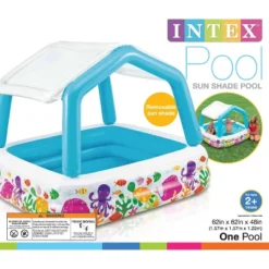 Intex Ocean Scene Kiddie Pool With Shade Canopy & Ocean Play Kiddie Pool & Games -Intex GUEST a70c44bc fc74 4a24 8b78 6de8f9637541
