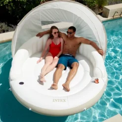 Intex Inflatable Canopy Island Float Lounge, 78.5" X 59" -Intex GUEST a773b0c9 3682 4792 a515 bbaf5e2b4ff7