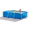 Intex 8.5ft X 26in Rectangular Frame Above Ground Quick Easy Set Up Backyard Outdoor Swimming Pool With Drain Plug For Ages 6 And Up, Blue