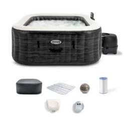 Intex PureSpa Greystone Deluxe Spa Set, 170 Bubble Jet Hot Tub With Cover -Intex GUEST aaeea567 91c9 400e 8f68 a8fd262cde2a