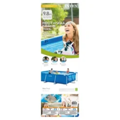 Intex 9.8' X 29.5" Rectangular Frame Above Ground Outdoor Backyard Swimming Pool -Intex GUEST ab6b6c59 5be2 4ecd 9d2b 451671dfd641