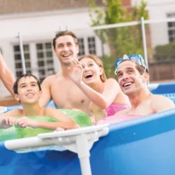 Intex 14.75' X 86" X 33" Rectangular Frame Above Ground Outdoor Backyard Swimming Pool With Flow Control Valve For Quick Draining, Blue -Intex GUEST ab94c3ab b45d 4942 ba4a d6aebe610729