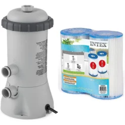 Intex 530GPH Filter Pump And Type A Or C Filter Cartridge Replacement 2 Pack