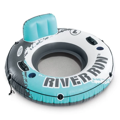 Intex River Run 53 Inch Inflatable Floating Water Tube Lake Pool Ocean Raft & River Run II Inflatable 2 Person Pool Tube Float W/ Cooler & Repair Kit 2 Intex River Run 53 Inch Inflatable Floating Water Tube Lake Pool Ocean Raft & River Run II Inflatable 2 Person Pool Tube Float W/ Cooler & Repair Kit - Image 2
