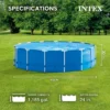 Intex Metal Frame 10' X 30" Round Outdoor Swimming Pool Set With 330 GPH Filter Pump, Maintenance Kit, Cover, And Filter Cartridges (6 Pack)