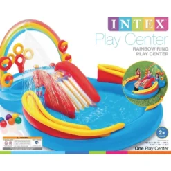 Intex 9.75ft X 6.3ft X 53in Rainbow Slide Kids Play Inflatable Pool Ring Center -Intex GUEST b0fe9605 abc1 4419 b1a4 679167e20076