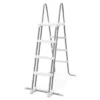 Intex High Impact Slip Resistance Steel Frame Above Ground Outdoor Swimming Pool Entry Step Ladder, Silver