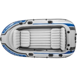Intex Excursion 4-Person Inflatable Boat Set For Fishing And Boating With 2 Aluminum Oars, High-Output Air Pump, And Repair Kit, 1100 Pound Capacity 7 Intex Excursion 4-Person Inflatable Boat Set For Fishing And Boating With 2 Aluminum Oars, High-Output Air Pump, And Repair Kit, 1100 Pound Capacity -Intex GUEST b2b929e8 071b 4dec 972f 09ac57b86c7d