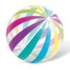 Intex Jumbo Inflatable Glossy Colorful Transparent PVC Giant Beach Ball W/Repair Patch In Polka-Dot Or Rainbow Stripes For Ages 3 & Up, Color Varies
