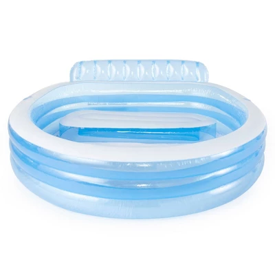 Intex Swim Center Inflatable Family Lounge Pool With Built In Bench And 8' Cover 3 Intex Swim Center Inflatable Family Lounge Pool With Built In Bench And 8' Cover - Image 3