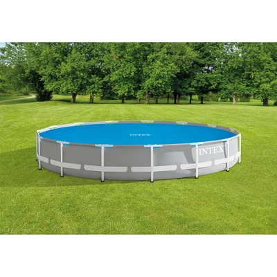 Intex 15' Round Vinyl Float Solar Cover For Swimming Pools With Drain Holes - Blue (29023E) 4 Intex 15' Round Vinyl Float Solar Cover For Swimming Pools With Drain Holes - Blue (29023E) - Image 4