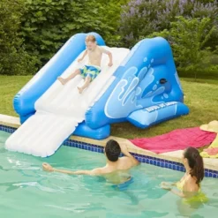 Intex Kool Splash Inflatable Play Center Swimming Pool Water Slide, Blue, And Inflatable 8.5'x5.75' Swim Center Family Pool For 2-3 Kids, Blue & White -Intex GUEST ba4c69be e232 4633 841f 8102d52edf5c