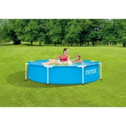 Intex 28205EH 8 Foot X 20 Inch Round Metal Frame Outdoor Backyard Above Ground Swimming Pool With Reinforced Sidewalls, Blue (Pool Only) -Intex GUEST bed39a72 2425 40bd 8390 28e9df3521d7