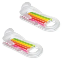 Intex 58802EP Inflatable King Kool Swimming Pool Lounge Raft In Silver-2 Pack