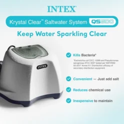 Intex Krystal Clear Saltwater System For 7000 Gallon Above Ground Swimming Pool And Deluxe 800 GPH+ Wall Mounted Pool Surface Automatic Skimmer