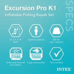 Intex Excursion Pro Inflatable Vinyl Kayak With 2 Oars And Pump -Intex GUEST cb995f46 a4ea 4b91 8e99 08df752a8135