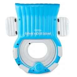 Intex Splash N Chill Island 4 Person Inflatable Float Lounger With Cup Holders, Backrests, Built In Cooler & Quick Fill Portable AC Electric Air Pump -Intex GUEST cf84d8b2 a919 4a4d a26e cf57054f0947