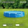 Intex 12 Foot By 30 Inch Framed Above Ground Swimming Pool With 42 Inch Tall Ladder, Maintenance Kit Vacuum Skimmer, And Secure Vinyl Pool Cover