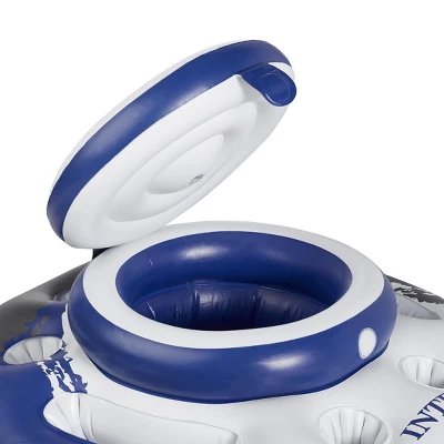 Intex Inflatable Floating Cooler Bundled With 1 Person Lounger Floating Tube (4 Pack) 3 Intex Inflatable Floating Cooler Bundled With 1 Person Lounger Floating Tube (4 Pack) - Image 3