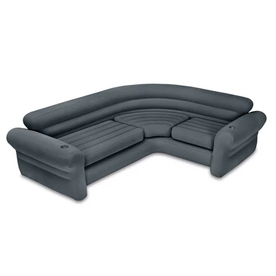 Intex Inflatable Corner Sectional Sofa W/ Cupholders & 12V Corded Electric Pump 4 Intex Inflatable Corner Sectional Sofa W/ Cupholders & 12V Corded Electric Pump - Image 4