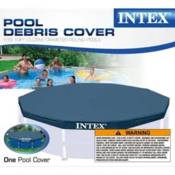 Intex 10 Foot Round Easy Set Outdoor Backyard Swimming Pool Cover, Blue -Intex GUEST d8591f14 a538 48b7 82a2 7f696edd6005