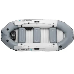 Intex Mariner 4 Person Inflatable Boat Set With Aluminum Oars And Pump