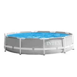 Intex 10ft X 10ft X 30in Pool W/ 10 Foot Round Pool Cover And Filter Cartridge