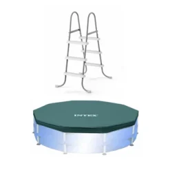 Intex Steel Frame Pool Ladder For 42” Wall Height Pools And 10’ Round Pool Cover -Intex GUEST da1e923b 4c8f 49d8 9f4e 57a50814ced8