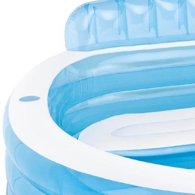 Intex Swim Center Inflatable Family Lounge Pool With Built In Bench And 8' Cover 4 Intex Swim Center Inflatable Family Lounge Pool With Built In Bench And 8' Cover - Image 4