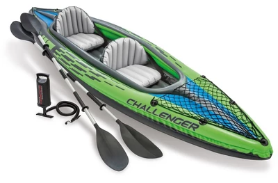 Intex Challenger K2 Kayak 2 Person Inflatable Kayak Set With Aluminum Oars 1 Intex Challenger K2 Kayak 2 Person Inflatable Kayak Set With Aluminum Oars