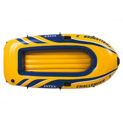 Intex Challenger 2 Inflatable 2 Person Floating Boat Raft Set With 2 48-Inch Oars, Oar Locks, Grab Handles And High-Output Hand Air Pump 2 Intex Challenger 2 Inflatable 2 Person Floating Boat Raft Set With 2 48-Inch Oars, Oar Locks, Grab Handles And High-Output Hand Air Pump - Image 2