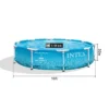 Intex 28206EH 10 Foot X 30 Inch Round Metal Frame Outdoor Backyard Above Ground Beachside Swimming Pool With Reinforced Sidewalls, Blue (Pool Only)
