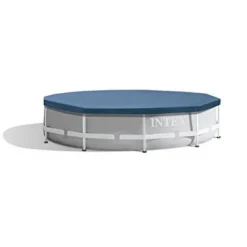 Intex Round Metal Frame Pool Cover, Blue, 10 Ft