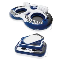 INTEX River Run 2 Inflatable 2 Person Floating Lounge With Built-in Cooler Bundled With Inflatable Mega Chill II 72 Can Beverage Cooler -Intex GUEST e0807f02 6bf7 4997 912b 88f3097b6a86