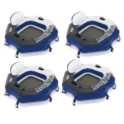 Intex River Run Single Person Inflatable Connecting Floating Lounge Tube Backrest Chair With Built-In Cupholders And Mesh Bottom, Blue -Intex GUEST e691930e ac9a 4e9a 931e 8263c5503a47