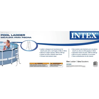 Intex 10ft X 30in Metal Frame Above Ground Pool & Intex Steel Frame Pool Ladder 1 Intex 10ft X 30in Metal Frame Above Ground Pool & Intex Steel Frame Pool Ladder