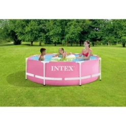 Intex PINK Metal Frame 8FT X 30IN Above Ground Pool Set With Pump