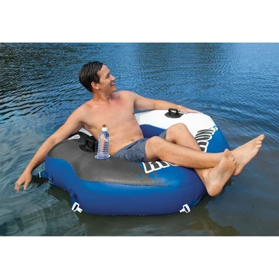 Intex Inflatable Floating Cooler Bundled With 1 Person Lounger Floating Tube (2 Pack) 4 Intex Inflatable Floating Cooler Bundled With 1 Person Lounger Floating Tube (2 Pack) - Image 4