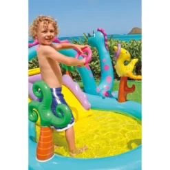 Intex 11ft X 7.5ft X 44in Dinoland Inflatable Kiddie Swimming Pool With Slide, Dino Arch Water Sprayer And Games For Ages 2+ -Intex GUEST eea2868f 33d2 4f6d 90de 8f15440b99d5