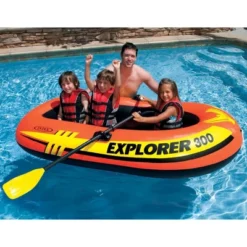 Intex Explorer 300 Compact 83 Inch Long 46 Inch Wide Inflatable Fishing 3 Person Raft Boat With High Output Pump And 2 French Oars -Intex GUEST f08ef490 81e5 403d 8dd6 9baa8f2de152