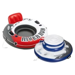 Intex River Run 1 Water Inflatable Tube Raft & Mega Chill Inflatable Cooler