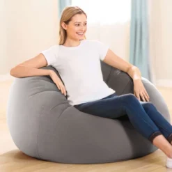 Intex 68579EP Inflatable 42L X 41W X27H Inch Contoured Beanless Bag Lounge Chair, Gray -Intex GUEST f8435fd9 4a7f 43e1 bc1a 40688a7f2a60