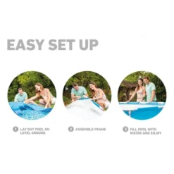 Intex 10 Foot X 30 Inch Round Metal Frame Outdoor Backyard Above Ground Beachside Swimming Pool With Reinforced Sidewalls, Blue -Intex GUEST f9a0e4be 58ed 4a43 b874 f9920f1a70a7